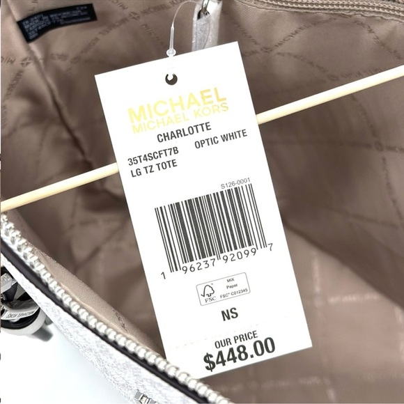 Michael Kors Large Charlotte Tote Bag Optic
White Leather - Picture 11 of 11